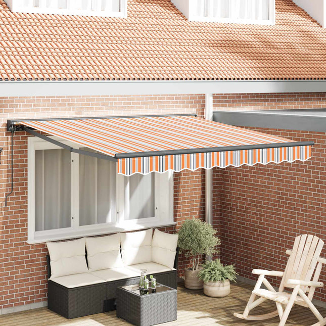 Zijde Frame En 350 X 250 Cm Blauw En Oranje (Anthraciet Frame)