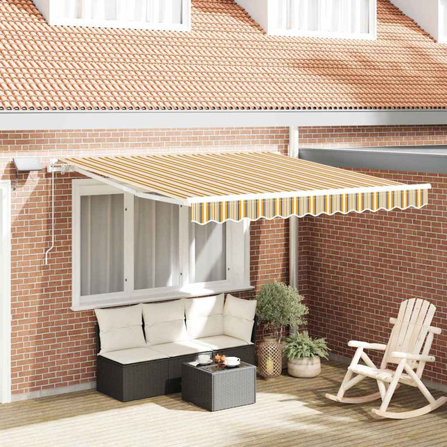 Inklapbaar Zonnescherm Multikleur Stof En Staal Geel/Grijs/Wit