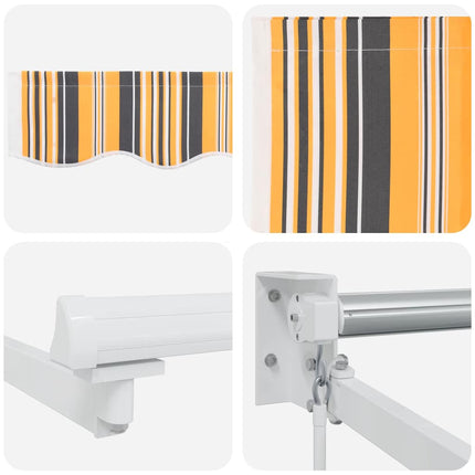 Uitschuifbare Luifel Meerkleurig 300 X 250 X 165 Cm Geel/Grijs/Wit (Witte Lijst)