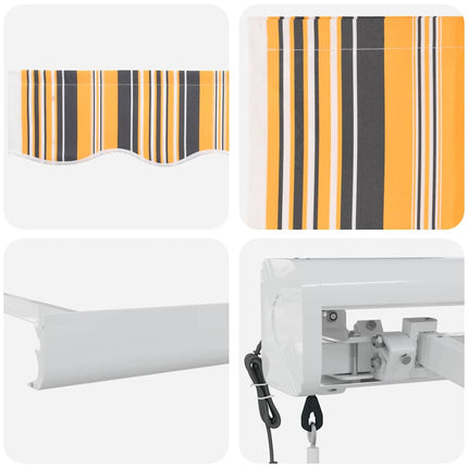 Uitschuifbare Luifel Meerkleurig 300 X 250 X 165 Cm Geel/Grijs/Wit