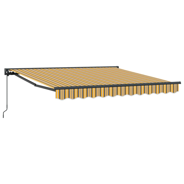 Zijde Frame En 300 X 250 Cm Polyester Met Pu-Coating Geel En Grijs (Anthraciet Frame)