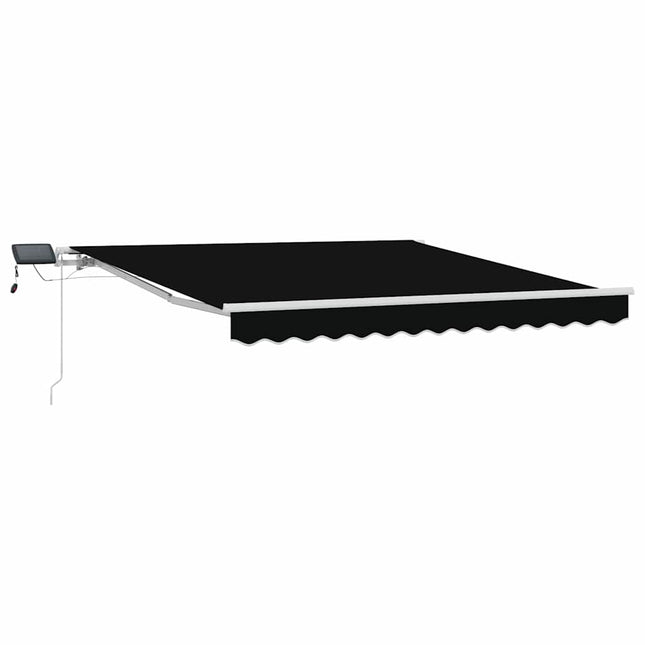 Uitschuifbare Luifel Stof En Aluminium Zwart