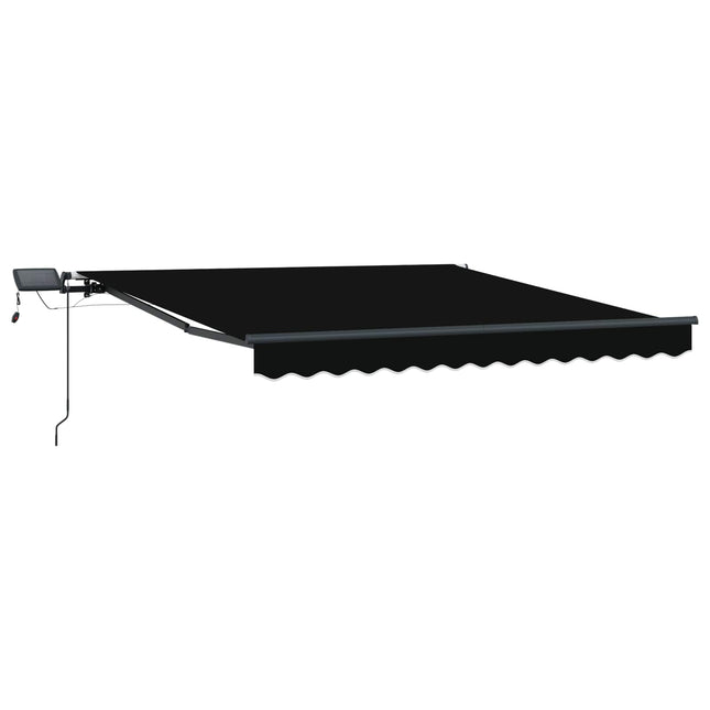Uitschuifbare Luifel Stof En Aluminium Zwart
