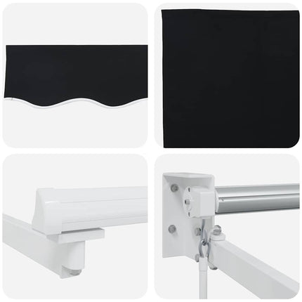 Uitschuifbare Luifel Zwart 300 X 250 X 165 Cm Zwart (Wit Frame)