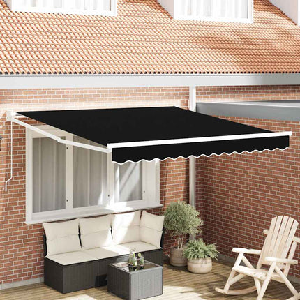 Uitschuifbare Luifel Zwart 300 X 250 X 165 Cm Zwart (Wit Frame)