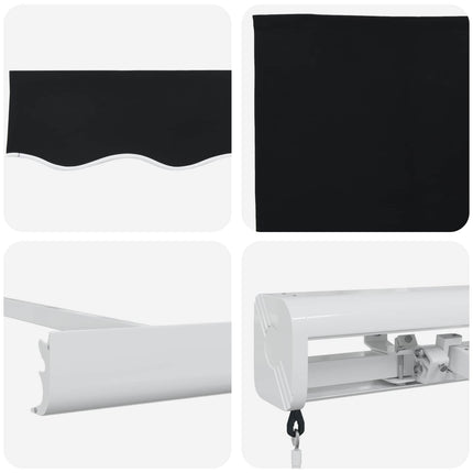 Uitschuifbare Luifel Canvas En Aluminium Zwart