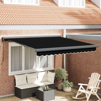 Uitschuifbare Luifel Canvas En Aluminium Zwart
