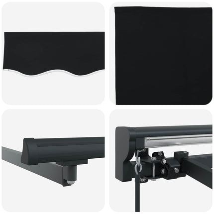 Zijde Frame Zwart 300 X 250 Cm Polyester Met Pu-Coating Zwart (Anthraciet Frame)