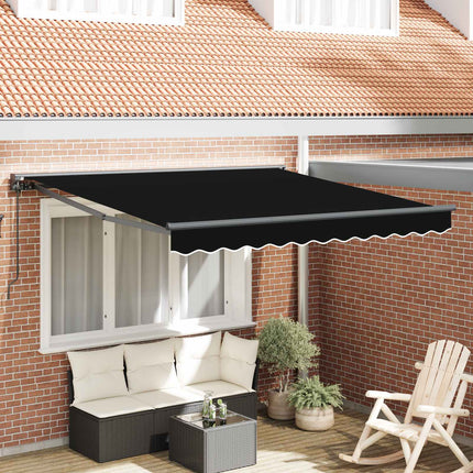 Zijde Frame Zwart 300 X 250 Cm Polyester Met Pu-Coating Zwart (Anthraciet Frame)