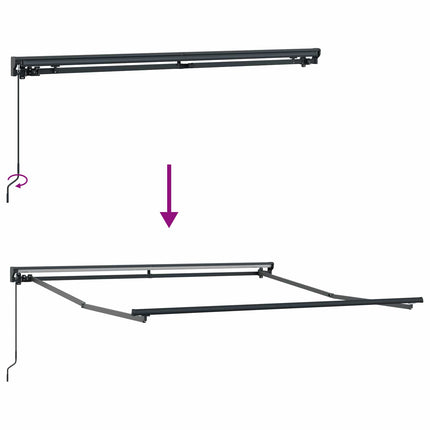 Zijde Frame Zwart 300 X 250 Cm Polyester Met Pu-Coating Zwart (Anthraciet Frame)