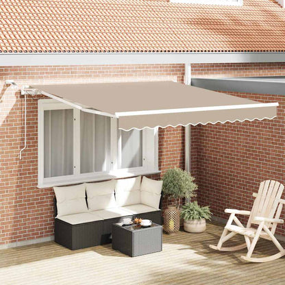 Inklapbaar Zonnescherm Polyester En Metaal Beige