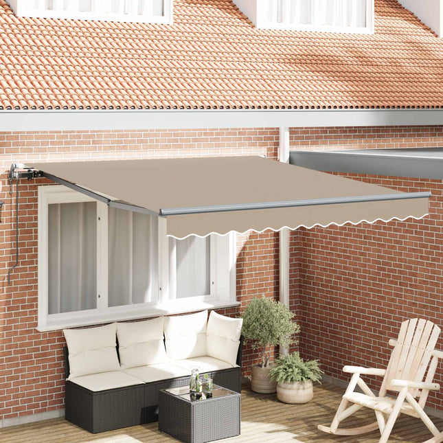 Inklapbaar Zonnescherm Stof En Aluminium Beige