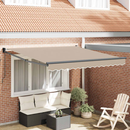 Uitschuifbare Luifel Beige 350 X 250 Cm Beige (Anthraciet Frame)