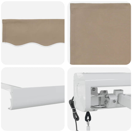 Uitschuifbare Luifel 300 X 250 X 165 Cm Stof En Metaal Beige