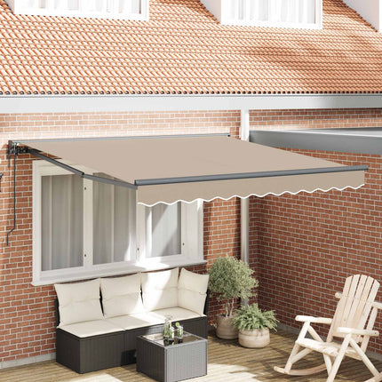 Zijde Frame Beige 350 X 250 Cm Polyester Met Pu-Coating Beige (Anthraciet Frame)