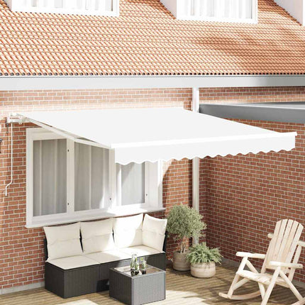 Uitschuifbare Luifel Stof En Aluminium Wit