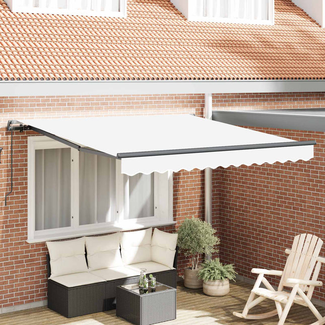 Inklapbaar Zonnescherm Polyester En Staal Wit
