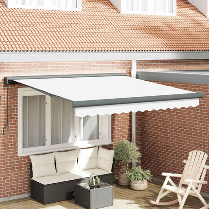 Uitschuifbare Luifel Canvas En Aluminium Wit