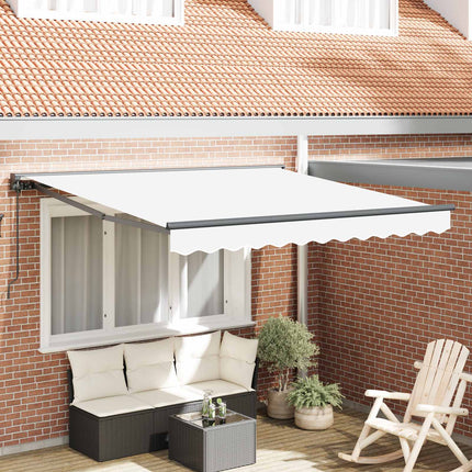 Zijde Frame Wit 350 X 250 Cm Polyester Met Pu-Coating Wit (Anthraciet Frame)