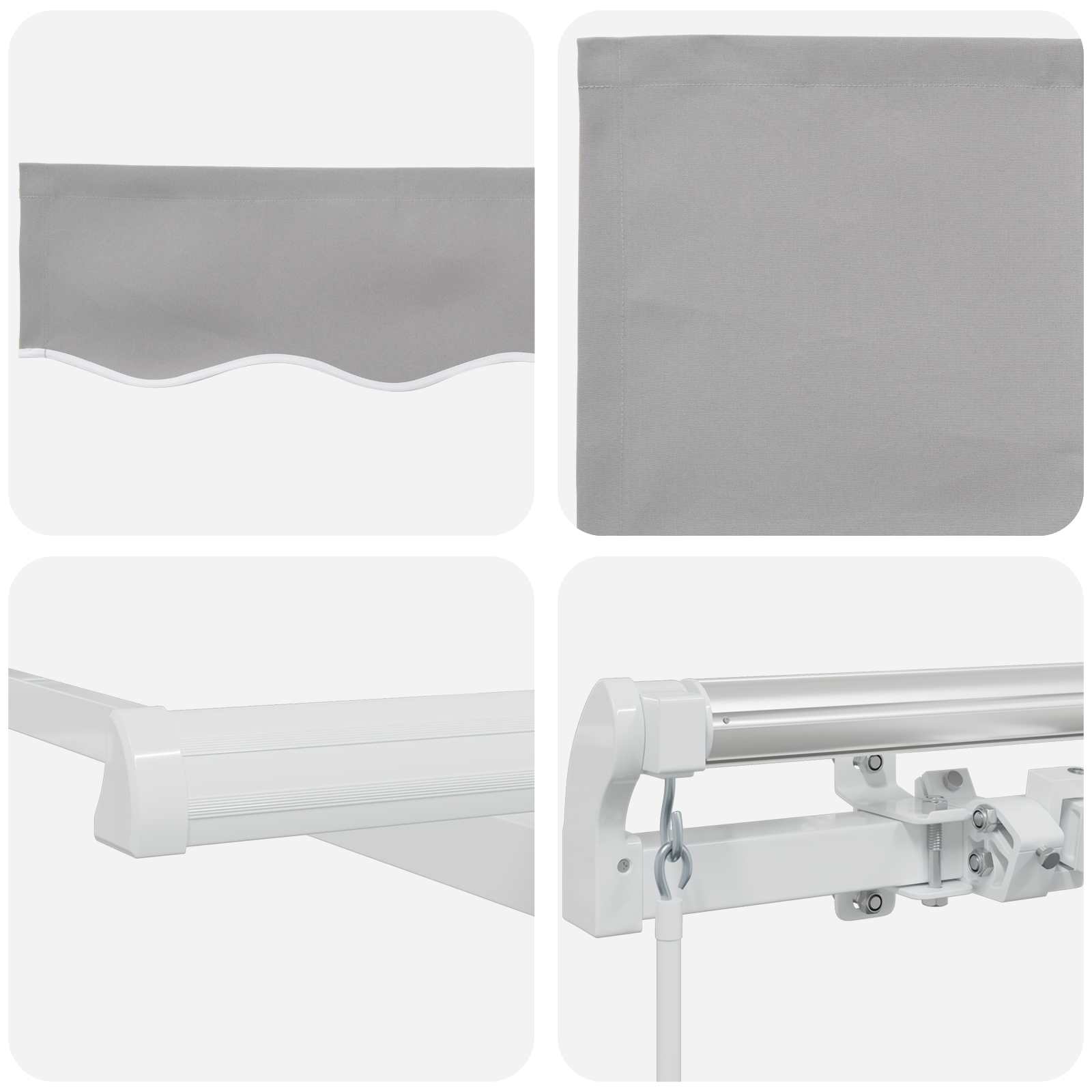 Markies Lichtgrijs 300 X 250 X 165 Cm Polyester Wit (Anthraciet Frame)