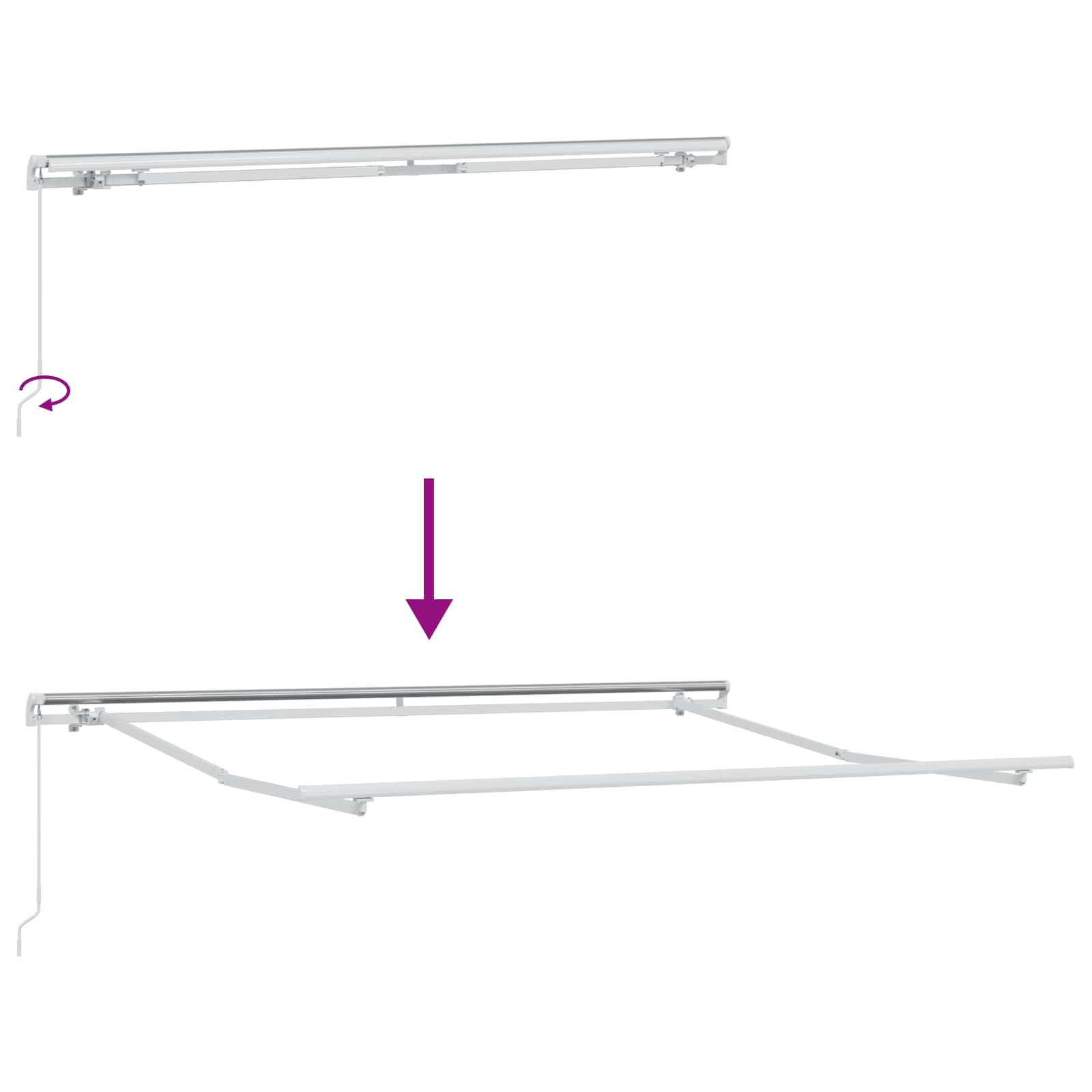 Markies Lichtgrijs 300 X 250 X 165 Cm Polyester Wit (Anthraciet Frame)