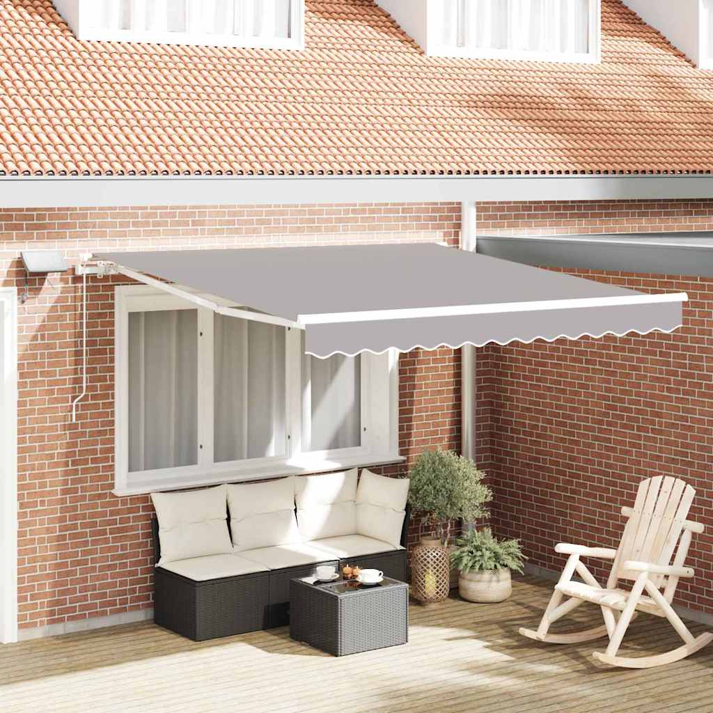 Inklapbaar Zonnescherm Met 400 ×350 Cm Stof Lichtgrijs
