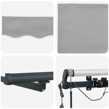 Uitschuifbare Luifel Polyester Lichtgrijs