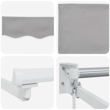 Uitschuifbare Luifel Lichtgrijs 300 X 250 X 165 Cm Lichtgrijs (Wit Frame)