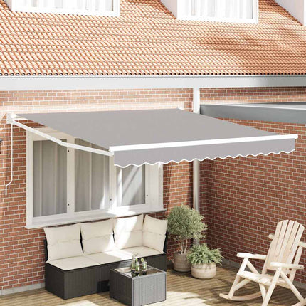 Uitschuifbare Luifel Lichtgrijs 300 X 250 X 165 Cm Lichtgrijs (Wit Frame)