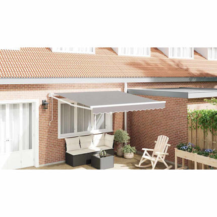Uitschuifbare Luifel Lichtgrijs 300 X 250 X 165 Cm Lichtgrijs (Wit Frame)