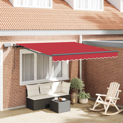 Uitschuifbare Luifel Stof En Aluminium Rood