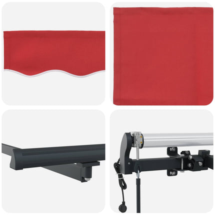 Uitschuifbare Luifel Stof En Aluminium Rood