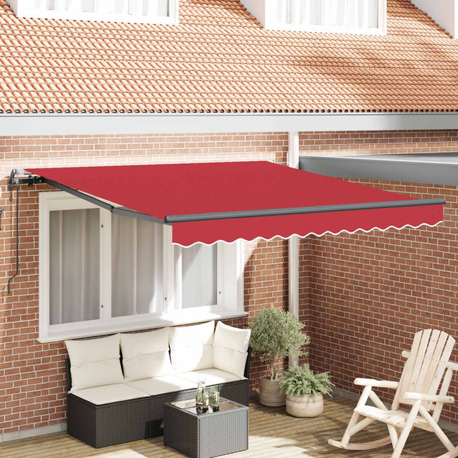 Uitschuifbare Luifel Stof En Aluminium Rood
