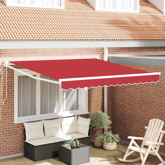 Inklapbaar Zonnescherm Rood 300 X 250 Cm Polyester En Aluminium Rood