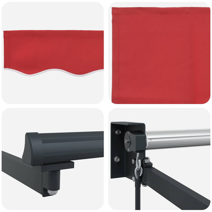 Uitschuifbare Luifel Rood 300 X 250 X 165 Cm Rood (Anthraciet Frame)