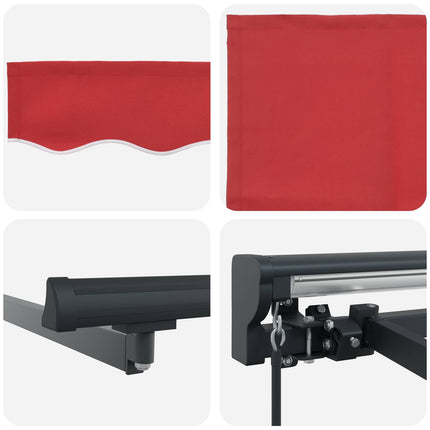 Zijde Frame Rood 300 X 250 Cm Polyester Met Pu-Coating Rood (Anthraciet Frame)
