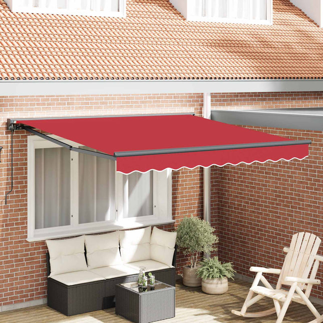 Zijde Frame Rood 300 X 250 Cm Polyester Met Pu-Coating Rood (Anthraciet Frame)