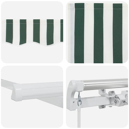 Uitschuifbare Luifel 300 X 250 X 165 Cm Groen En Wit