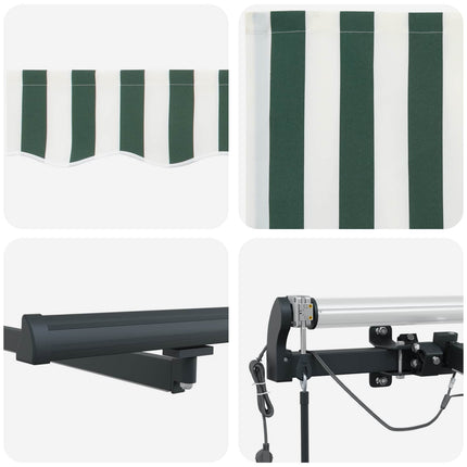 Uitschuifbare Luifel Polyester Groen En Wit