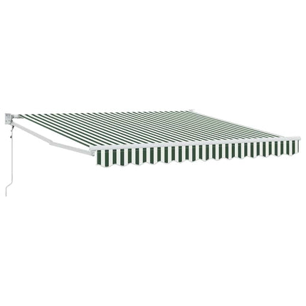 Uitschuifbare Luifel 300 X 250 X 165 Cm Groen En Wit