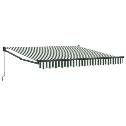 Uitschuifbare Luifel En 300 X 250 X 165 Cm Groen En Wit (Anthraciet Frame)