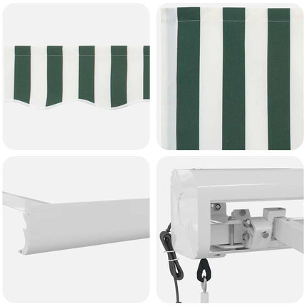 Uitschuifbare Luifel 300 X 250 X 165 Cm Groen En Wit