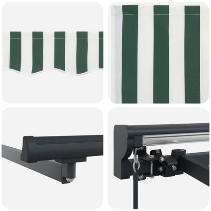 Zijde Frame En 300 X 250 Cm Polyester Met Pu-Coating Groen En Wit (Anthraciet Frame)
