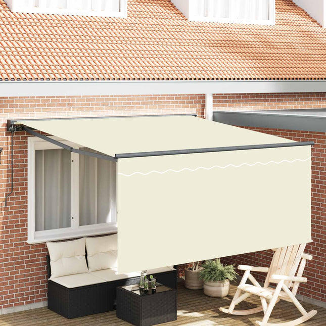 Inklapbaar Zonnescherm Crème 350 X 250 Cm Crème (Anthraciet Frame)