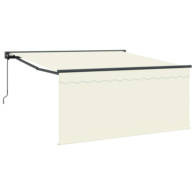Inklapbaar Zonnescherm Crème 350 X 250 Cm Crème (Anthraciet Frame)