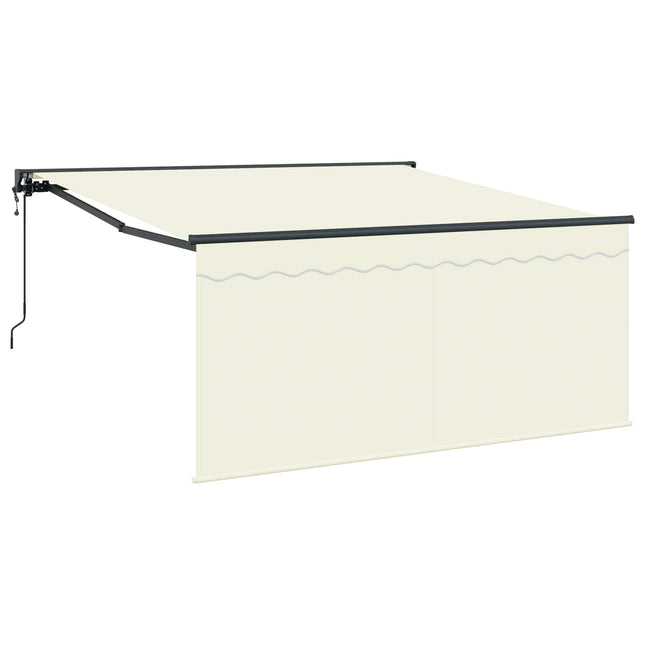Inklapbaar Zonnescherm Crème 350 X 250 Cm Crème (Anthraciet Frame)