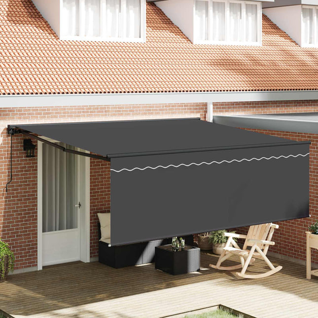 Zijde Frame Geel En 350 X 250 Cm Polyester Met Pu-Coating Oranje En Wit (Anthraciet Frame)
