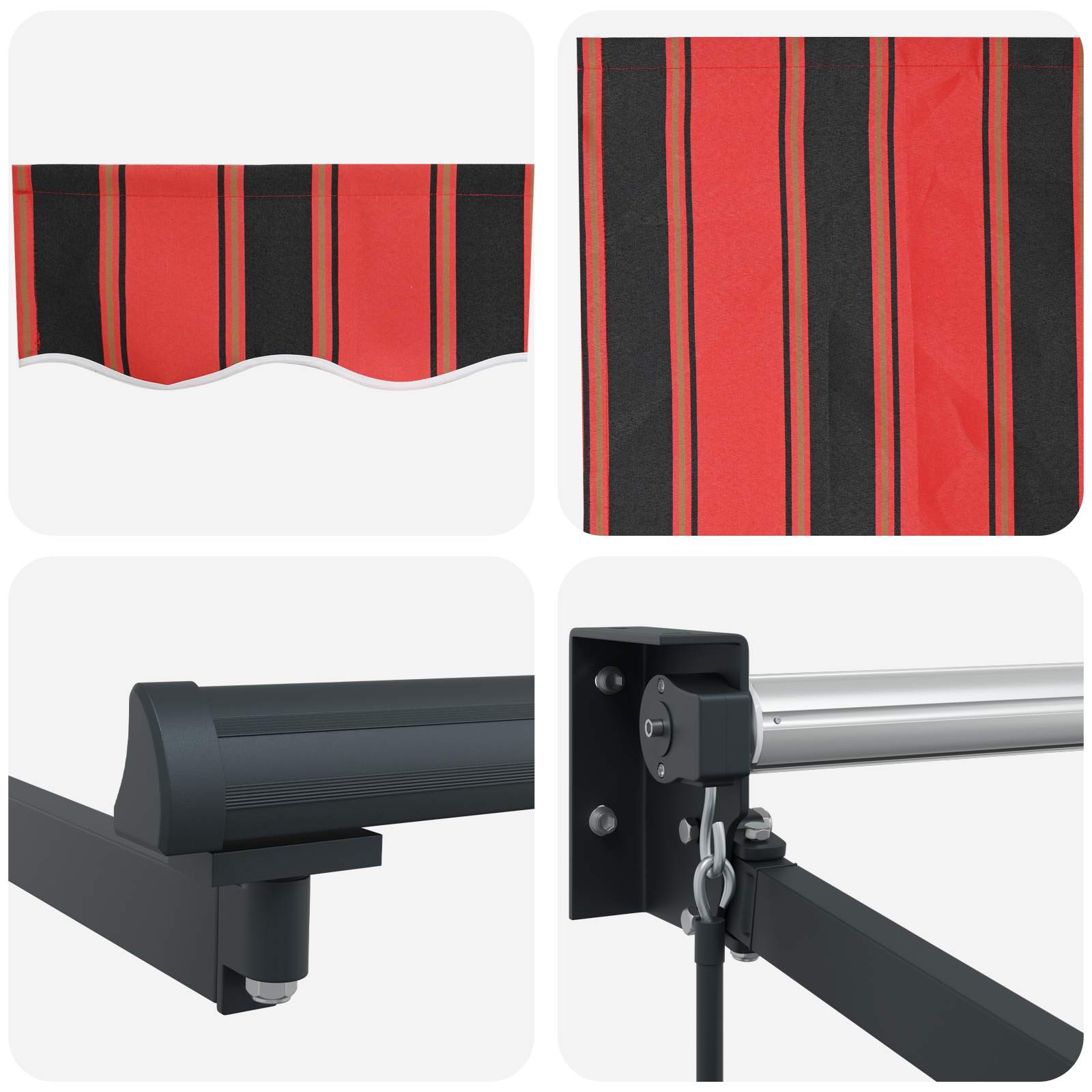 Markies Rood En Zwart 350 X 250 X 165 Cm Polyester Oranje/Zwart/Geel