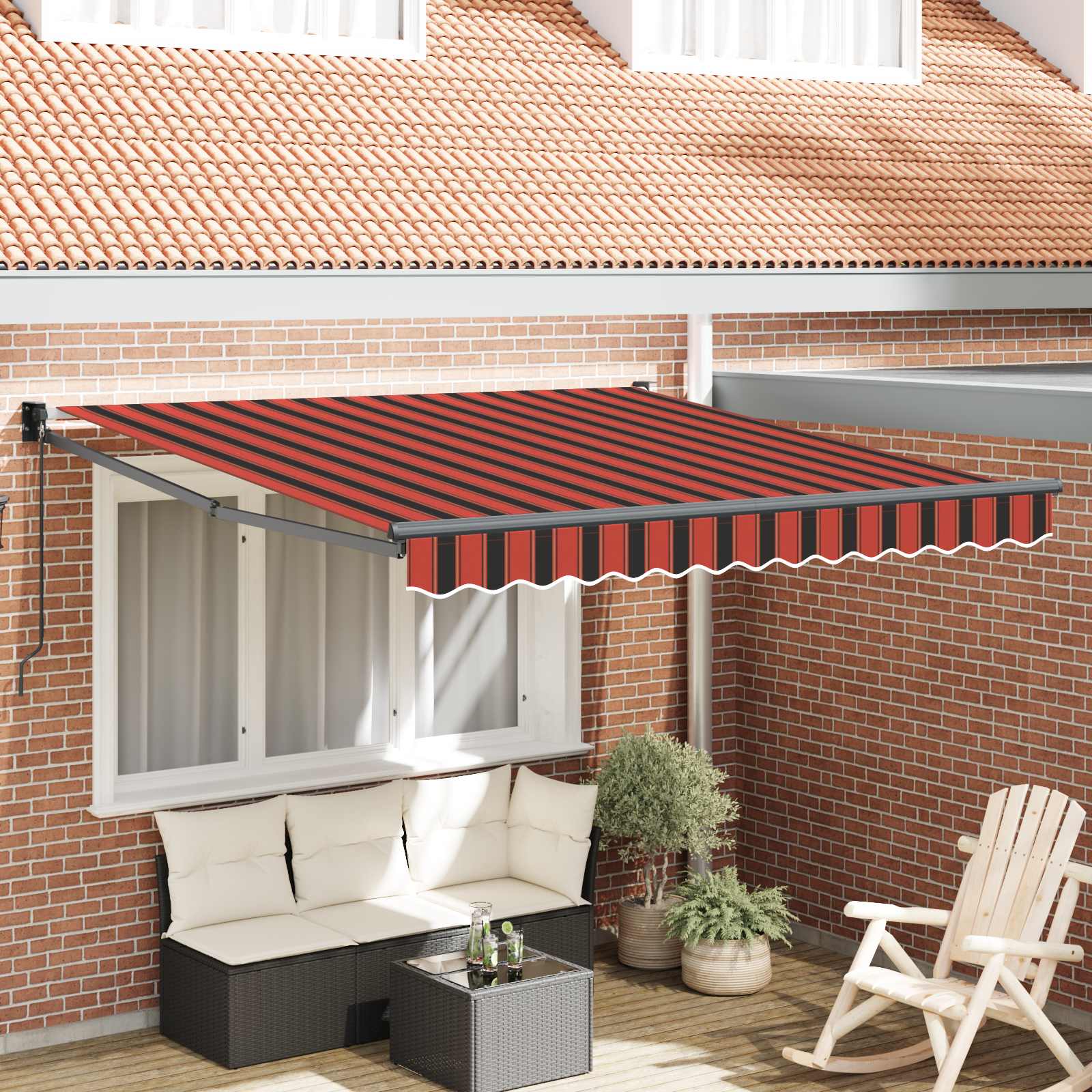 Markies Rood En Zwart 350 X 250 X 165 Cm Polyester Oranje/Zwart/Geel