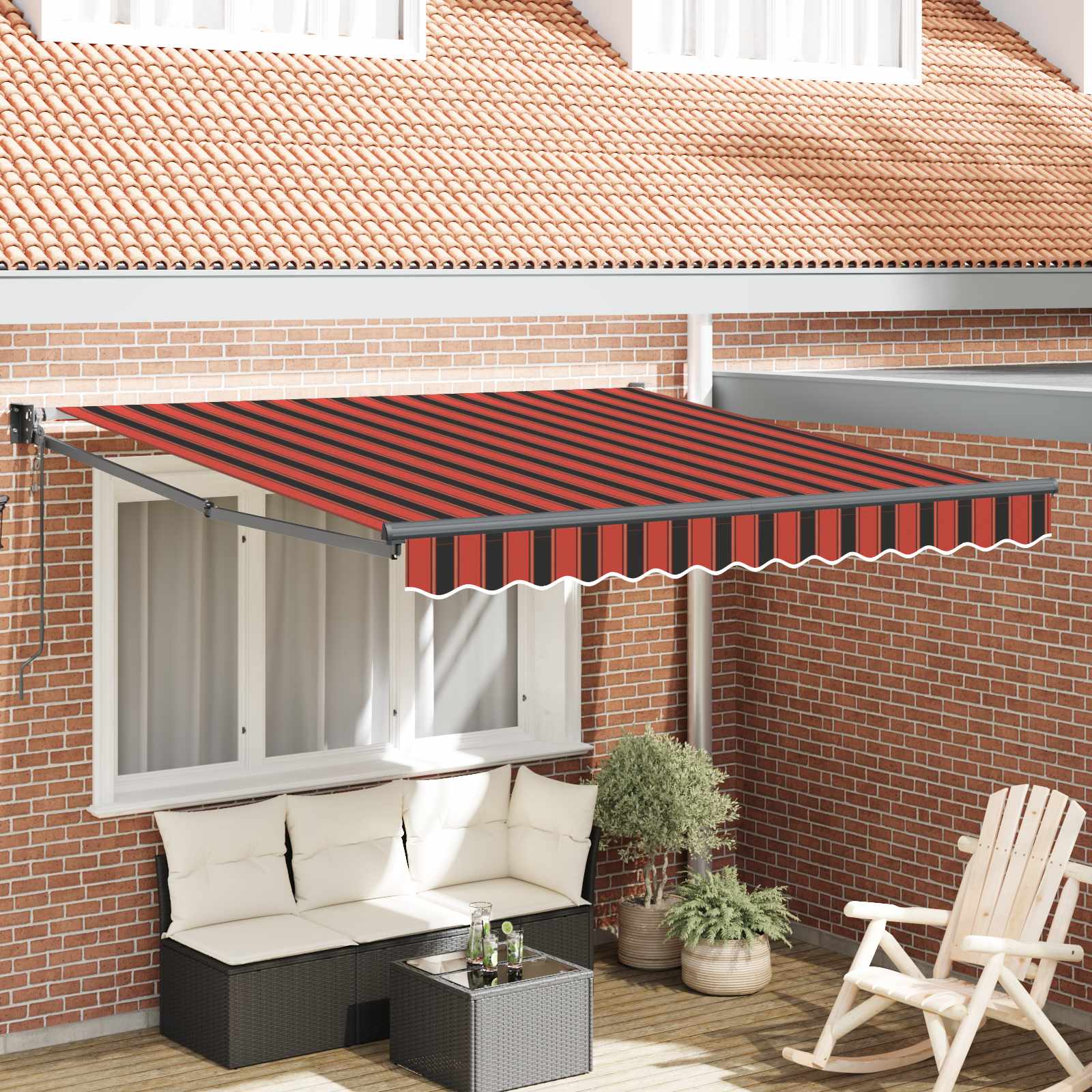 Markies Rood En Zwart 350 X 250 X 165 Cm Polyester Oranje/Zwart/Geel